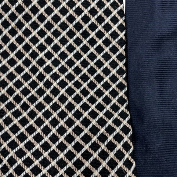 Tommy Hilfiger Silk Tie Geometric Blue Beige Vintage 90's - Picture 3 of 6